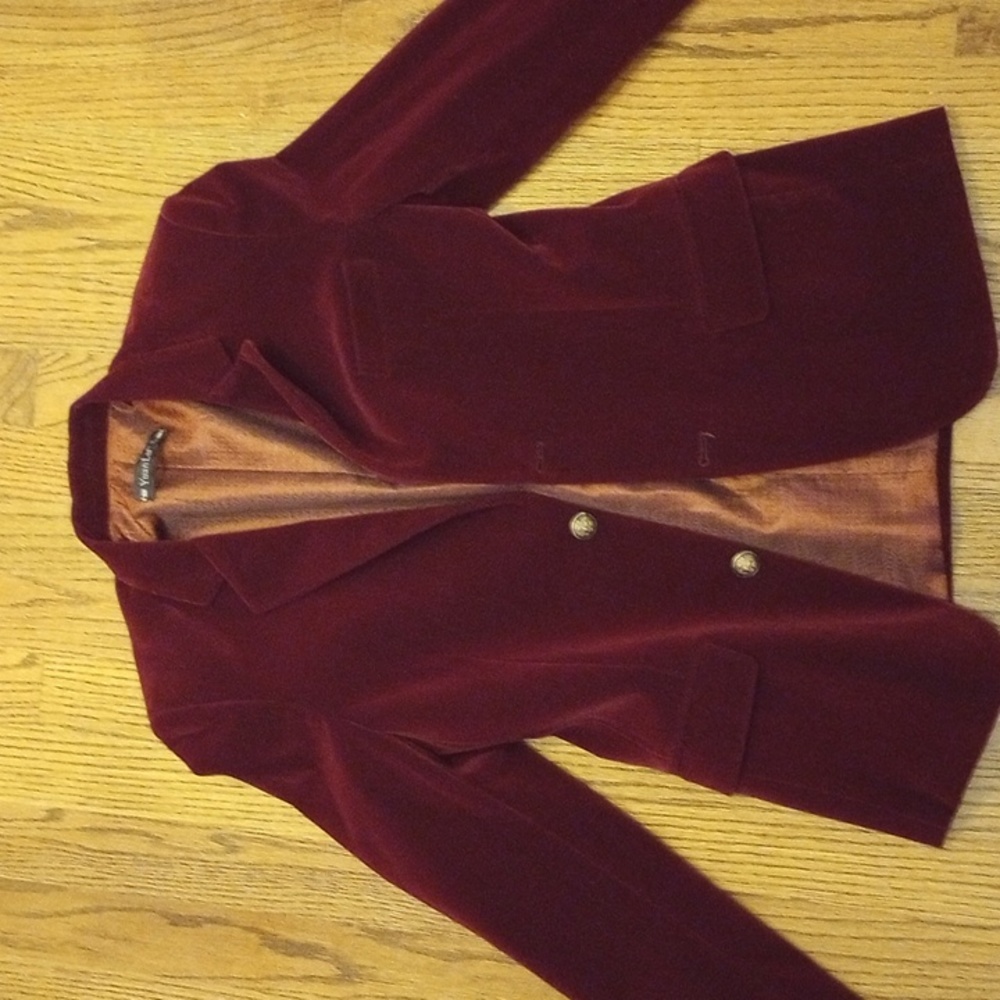 Beautiful burgundy velvet blazer